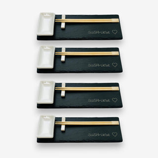 Sushi Set aus Schiefer und Keramik für vier Personen