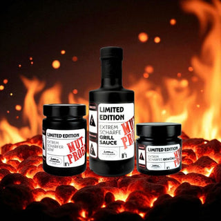 Mutprobe Geschenkset – Scharfe Geschenkbox mit Senf, Chili & BBQ-Sauce