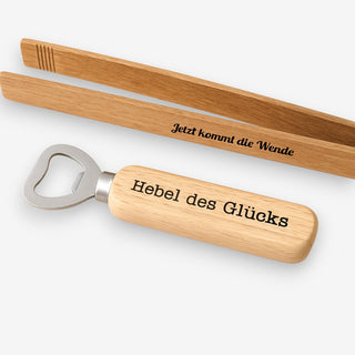 Geschenkset personalisierbare Grillzange und Flaschenöffner