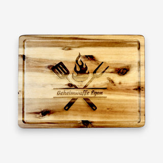 Schneidebrett aus Akazienholz Motiv Grillmaster 2