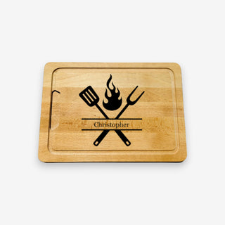 Schneidebrett aus Buchenholz Motiv Grillmaster 2
