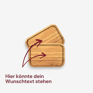 Geschenkset 2er Set Servierbrett aus Bambus mit deinem Wunschtext