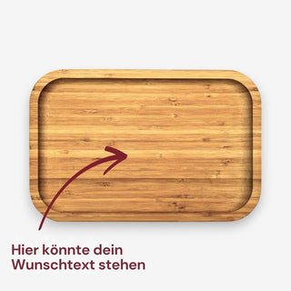 Servierbrett aus Bambus mit deinem Wunschtext