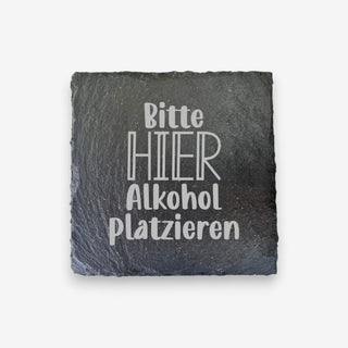 Untersetzer aus Schiefer mit lustigen Trinksprüchen