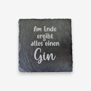 Untersetzer aus Schiefer mit lustigen Gin Trinksprüchen