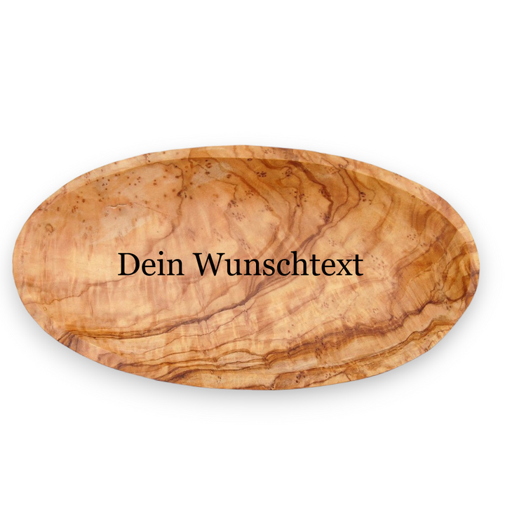 ovale Schale aus Olivenholz zum Servieren von Dips, Oliven, Nüssen - gerngeschenkt