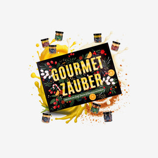 Adventskalender Gourmet Zauber - Ein fein komponierter Mix aus Gewürzen, Senf, Eierlikör und Saucen