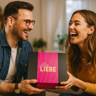 Alles Liebe Geschenkset – Geschenkbox mit Senf, Meerrettich, Eierlikör und süßem Drink