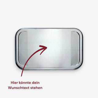 Brotdose Lunchbox aus Edelstahl 1100 ml mit deinem Wunschtext