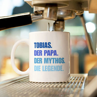 Personalisierbare Tasse für Papa - Der Papa. Der Mythos. Die Legende.