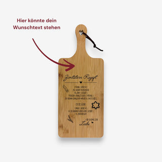 Schneidebrett mit Griff aus Bambus mit Zimtstern Rezept