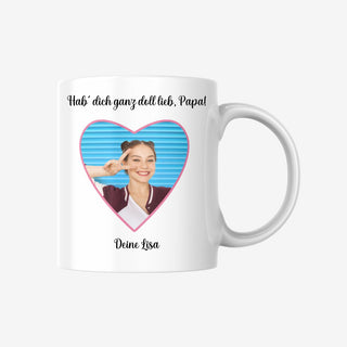 Personalisierbare Tasse mit deinem Foto und Wunschtext für Papa