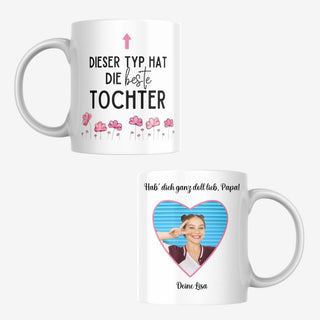 Personalisierbare Tasse mit deinem Foto und Wunschtext für Papa