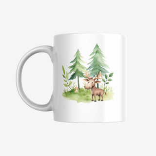 Personalisierbare Tasse für Kinder mit niedlichen Tieren im Wald