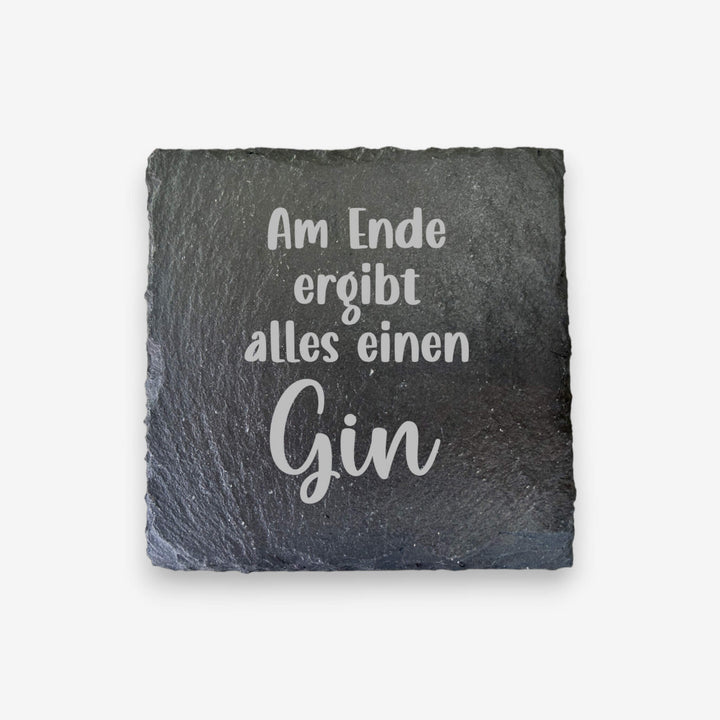 Untersetzer aus Schiefer mit lustigen Gin-Trinksprüchen, tolle Deko für Küche, Bar und die nächste Party