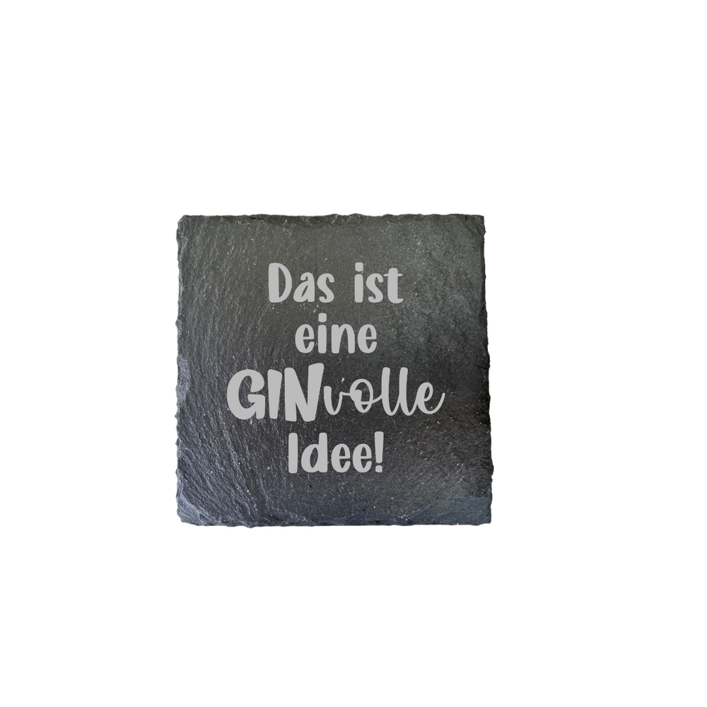 Untersetzer aus Schiefer mit lustigen Gin-Trinksprüchen, tolle Deko für Küche, Bar und die nächste Party - gerngeschenkt